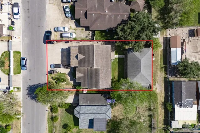 an aerial view of multiple house