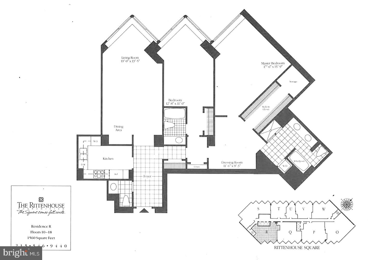 202 West Rittenhouse Square, Unit 1709 Philadelphia, PA 19103 - Photo 2 of 42 Developer Floor Plan