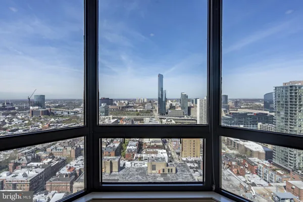 a view of a city from a window
