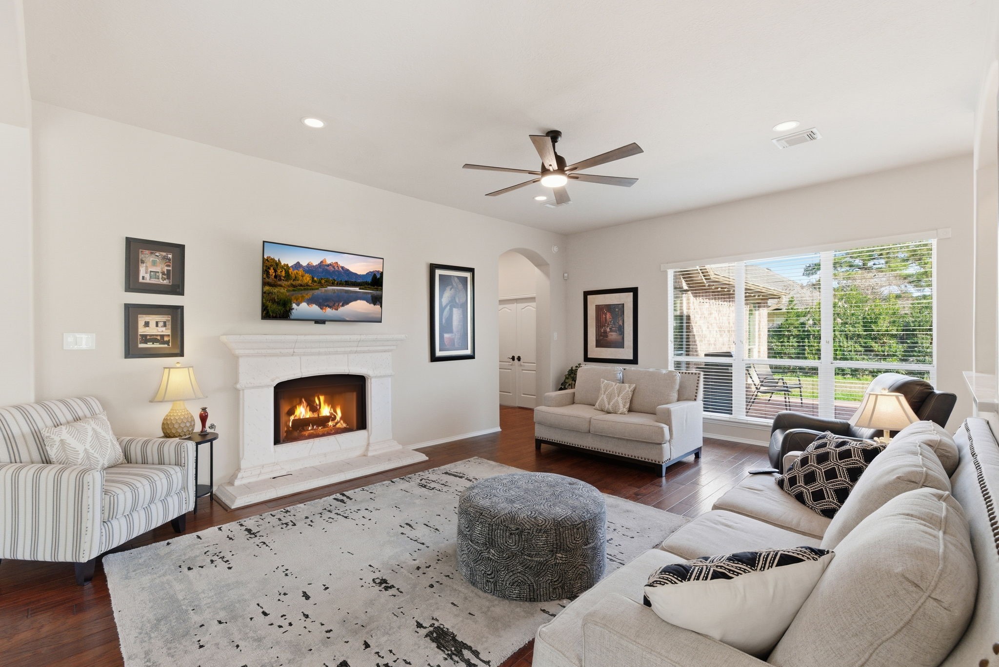 29814 Legends Pass Lane Spring, TX 77386 - Photo 15 of 46 a living room with furniture and a fireplace