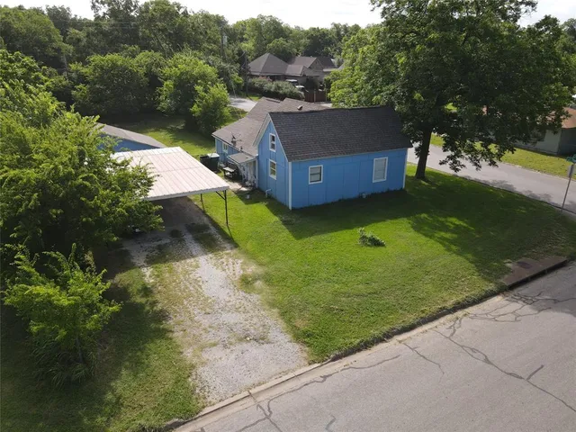 an aerial view of a house