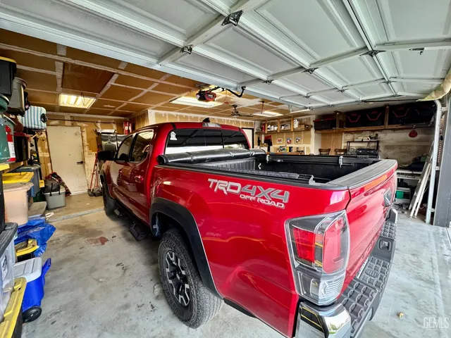 a storage room with furniture