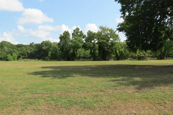 a view of a green field with clear sky