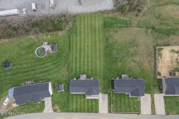 an aerial view of a house