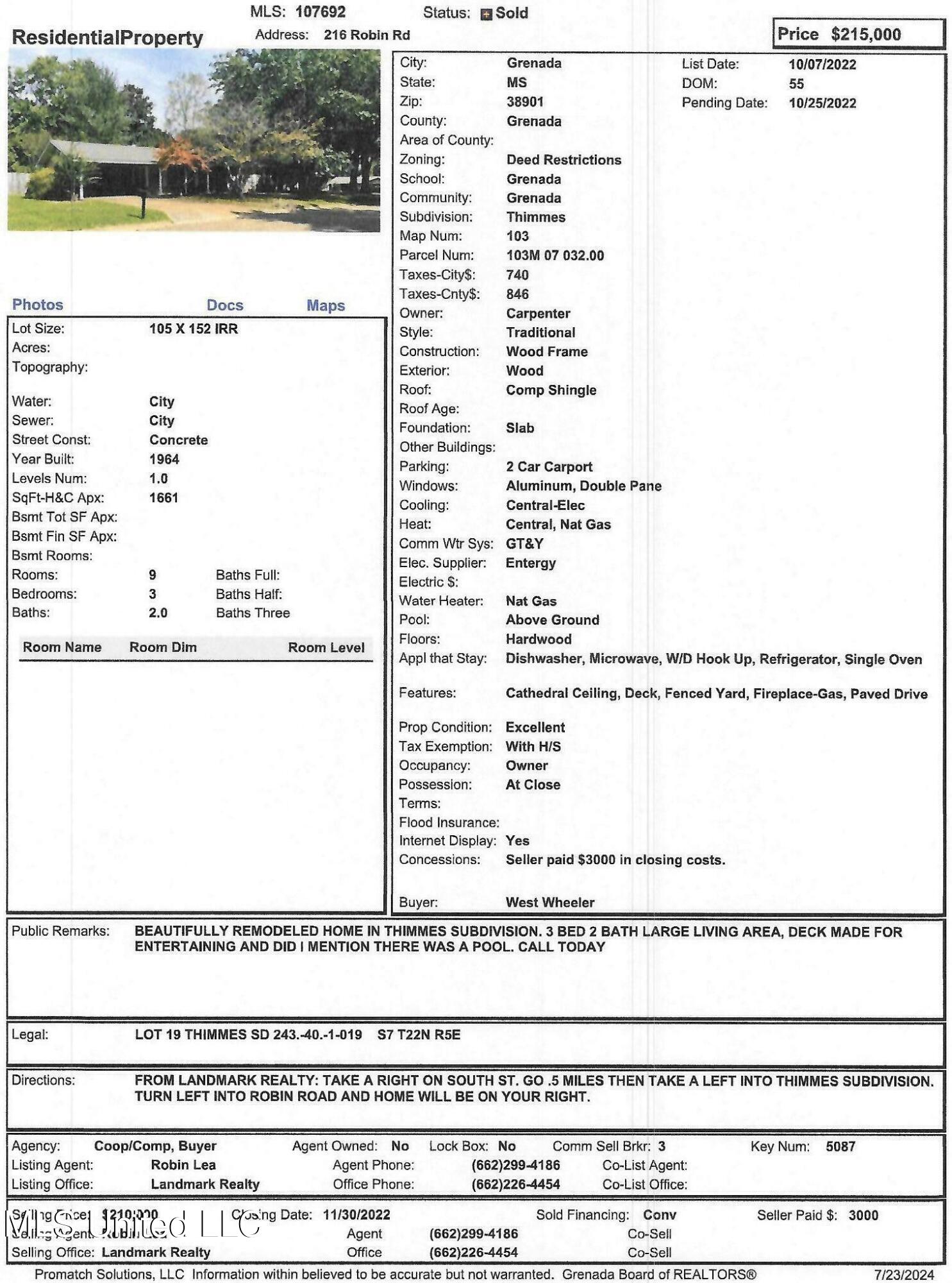 216 Robin Road Grenada, MS 38901 - Photo 1 of 1 216 Robin Road