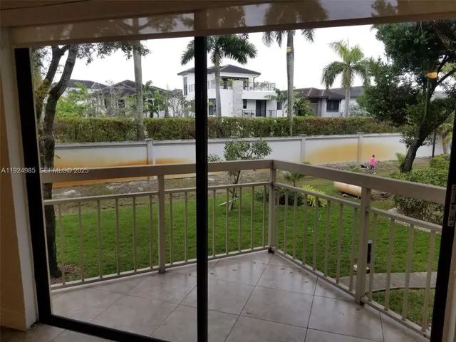 a view of a garden from a window