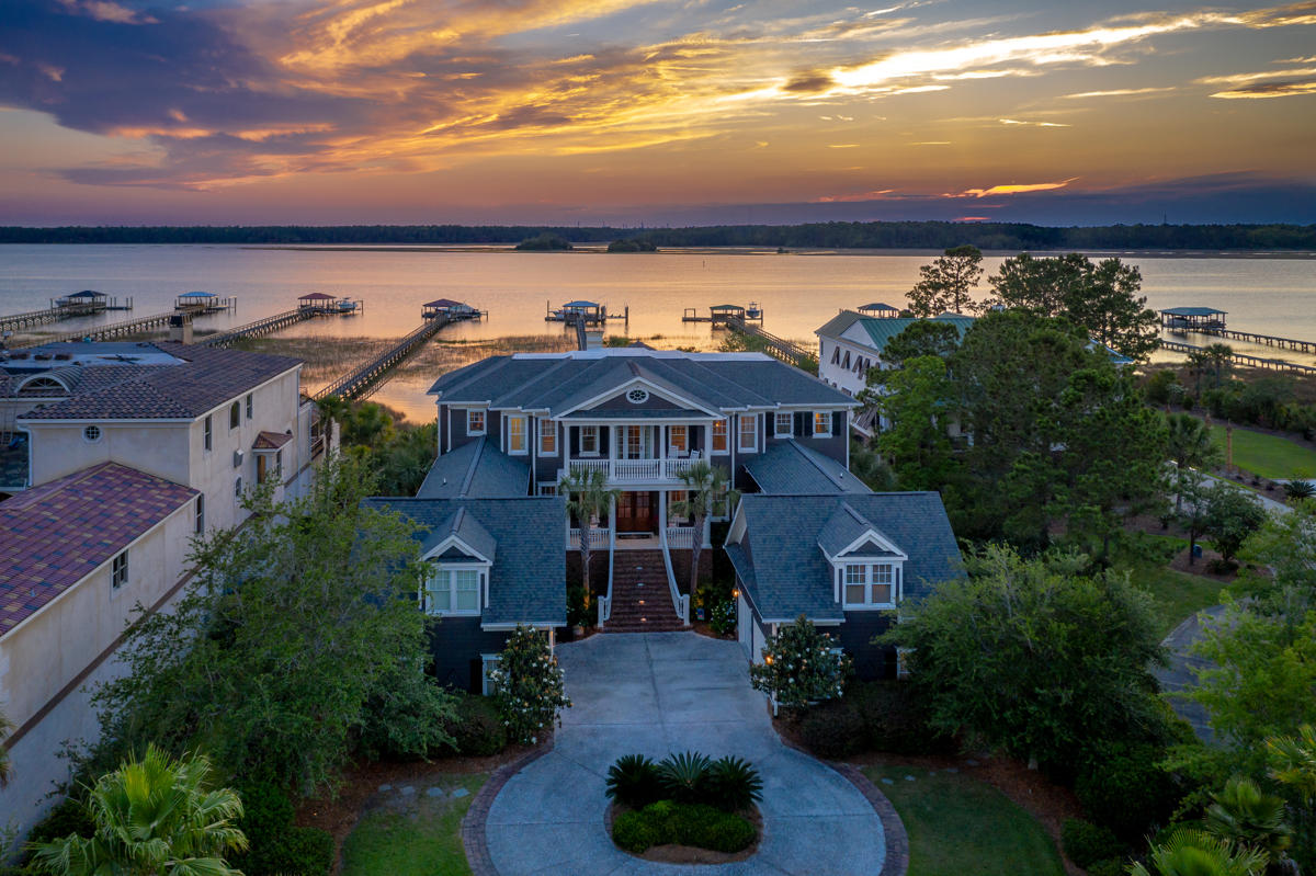1986 Sandy Point Lane Mount Pleasant, SC 29466 - Photo 60 of 69 Aerial View of front of home and river