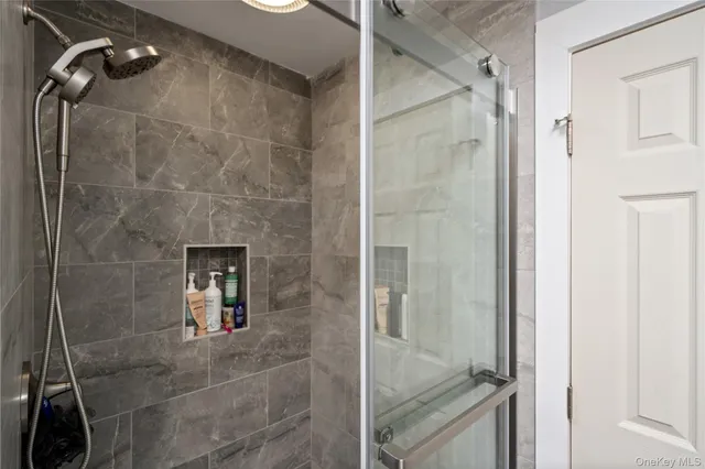 a bathroom with a shower