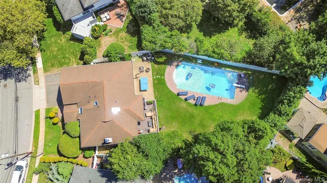 an aerial view of a house