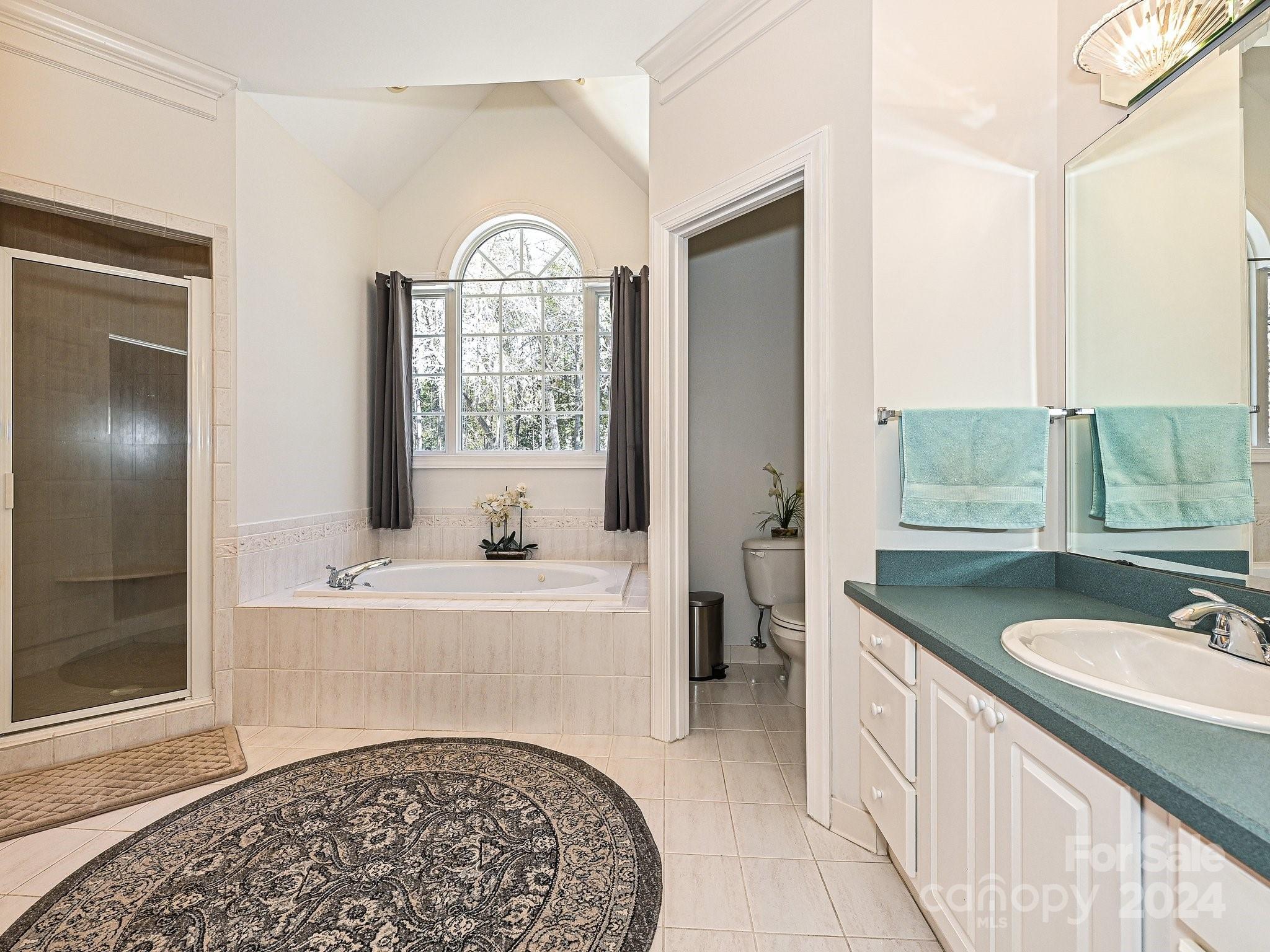 3203 Bentley Drive Lancaster, SC 29720 - Photo 27 of 45 a bathroom with a granite countertop tub sink a mirror and a bathtub