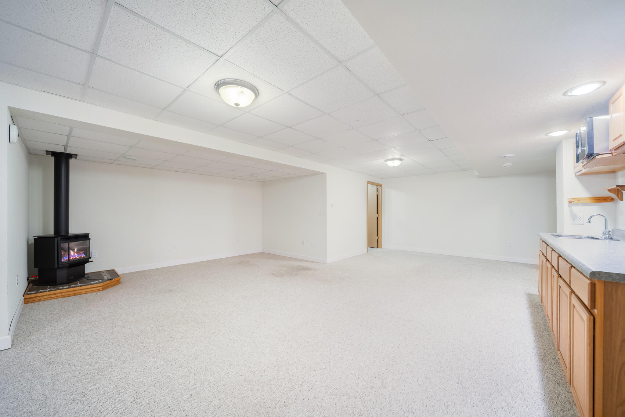 105 Sarah's Way Sheboygan Falls, WI 53085 - Photo 22 of 31 LL Rec Room with Freestanding Stove