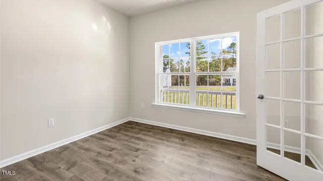 an empty room with a window