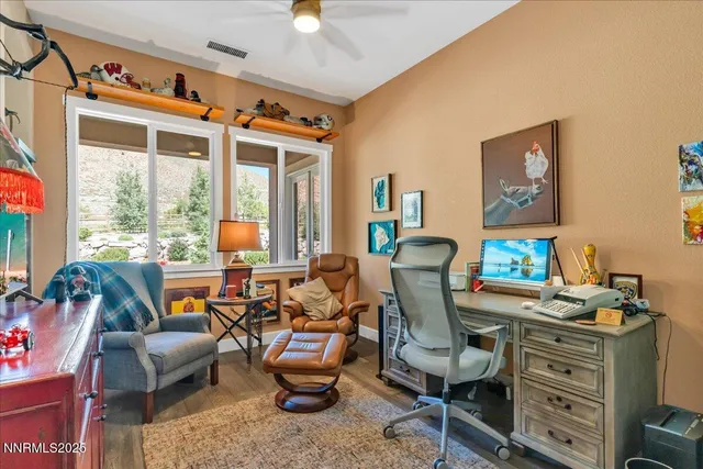 a balcony with furniture and window
