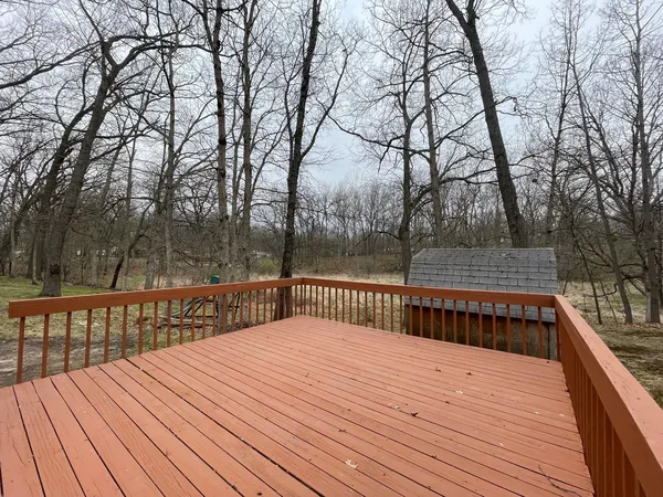 a view of wooden deck