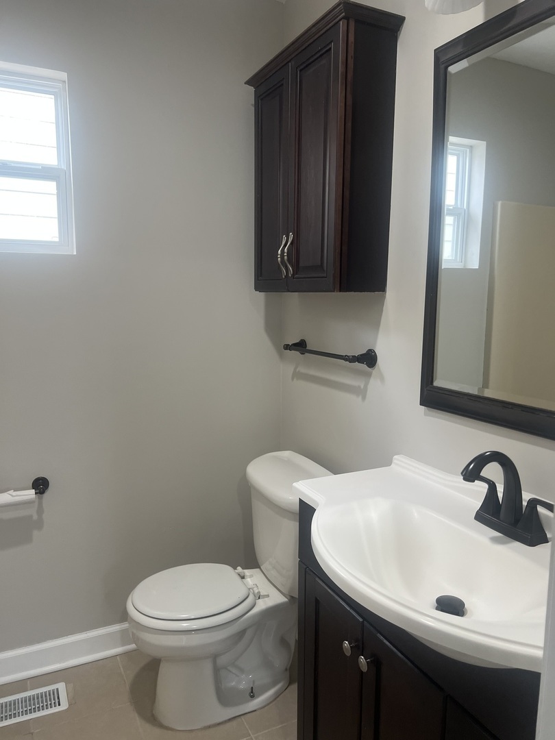 207 Davis Street Joliet, IL 60436 - Photo 15 of 23 a bathroom with a sink a toilet and mirror