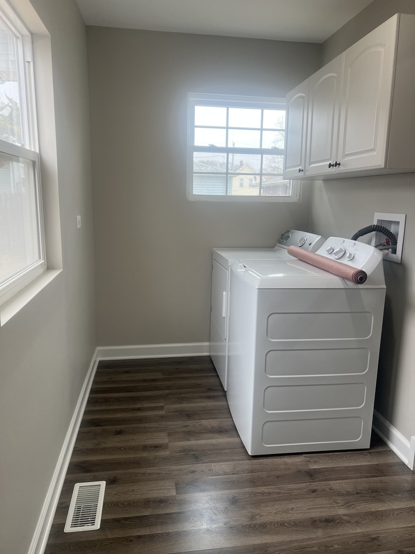 207 Davis Street Joliet, IL 60436 - Photo 16 of 23 a storage room with wooden floor washer and dryer