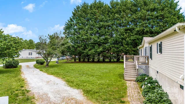 a view of a lush green space