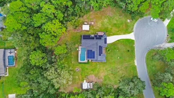 an aerial view of a house