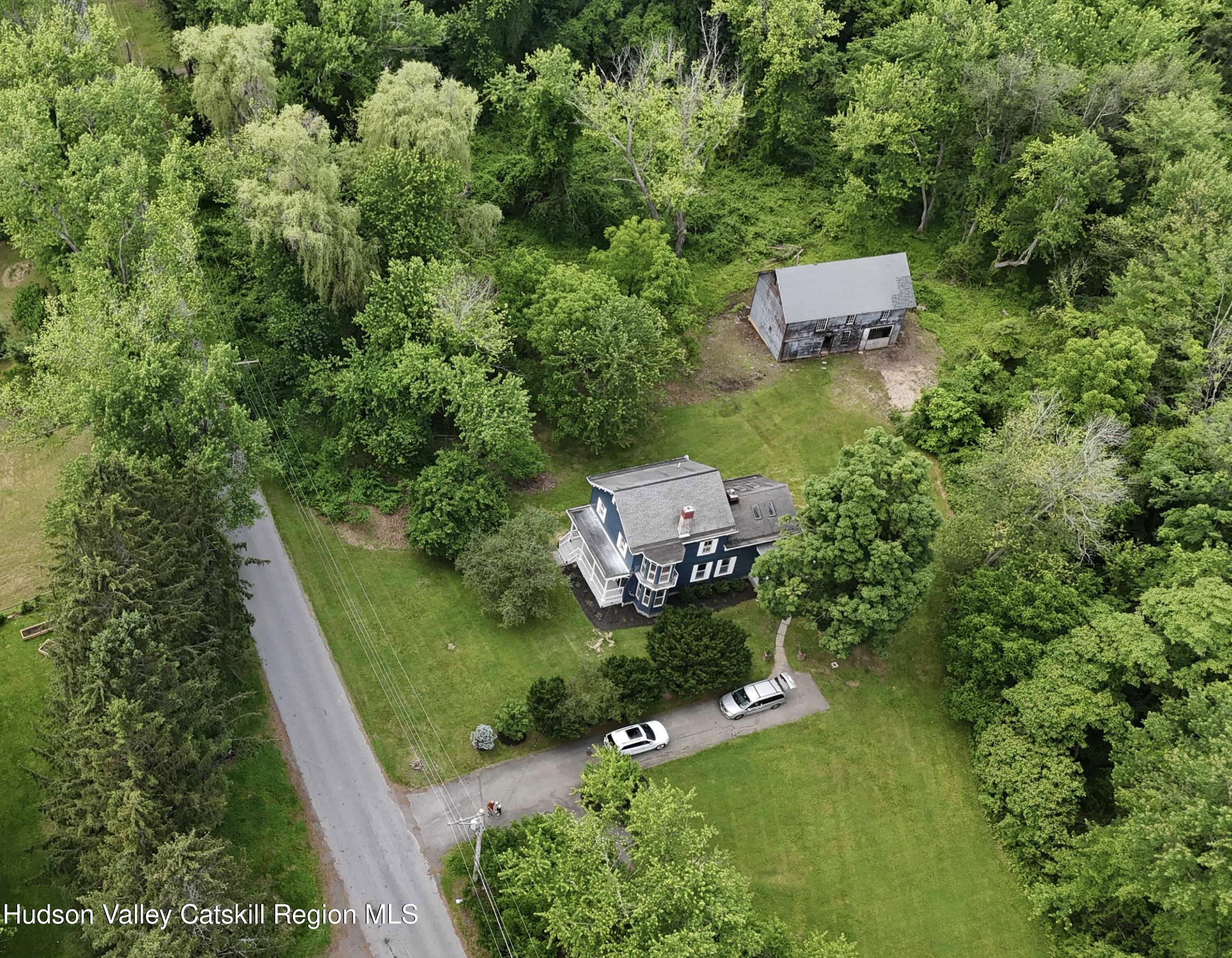 472 Lefever Falls Road Rosendale, NY 12401 - Photo 48 of 50 an aerial view of a house with a yard