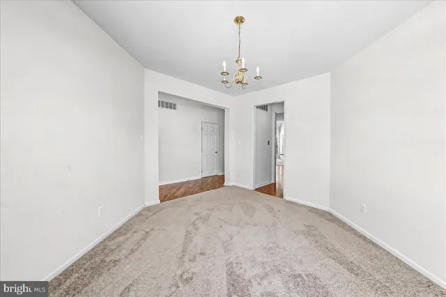 a view of a chandelier in a room