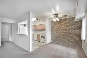 a view of a livingroom with a bathroom