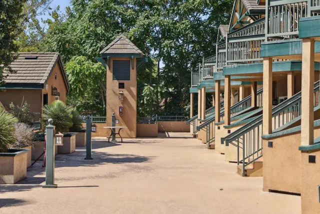 a tall building with large windows