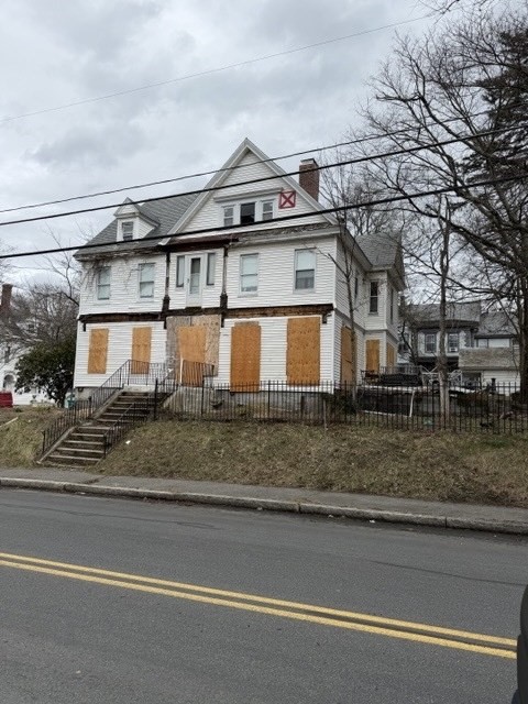 a front view of a house