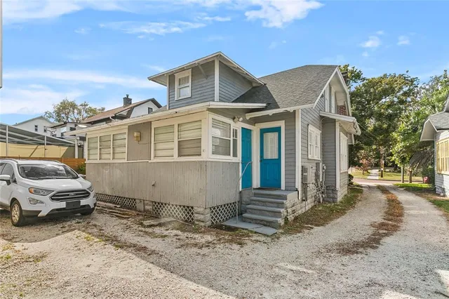 a view of a house with a patio