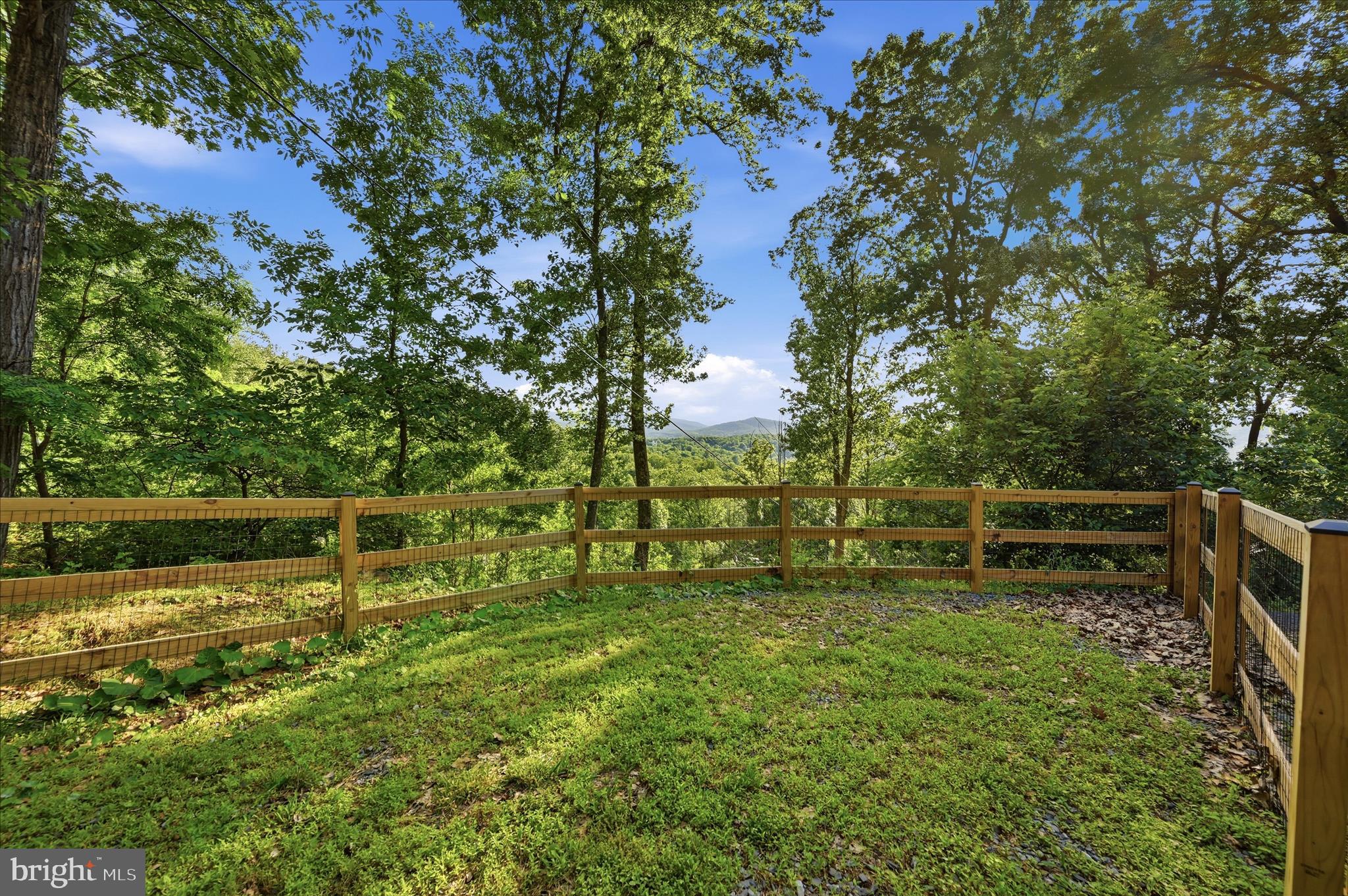 500 Delicious Road Linden, VA 22642 - Photo 43 of 80 a backyard of a house with lots of green space and bench