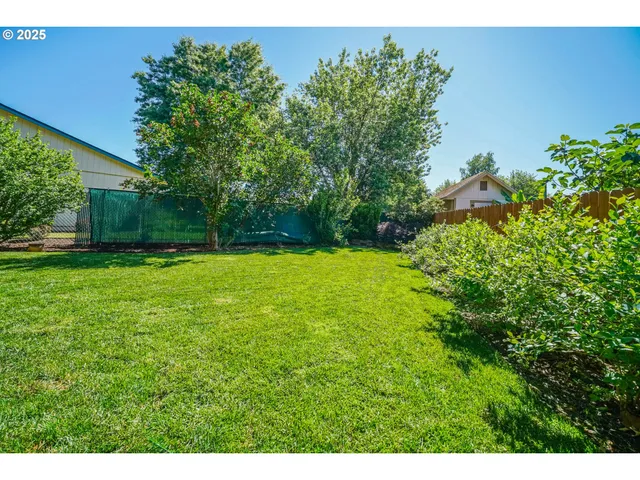 a view of a small house with a small yard