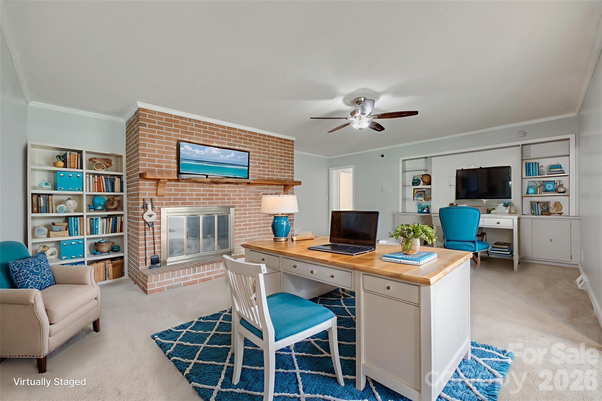1003 Chesterfield Avenue Lancaster, SC 29720 - Photo 8 of 31 a workspace with furniture fireplace and a window