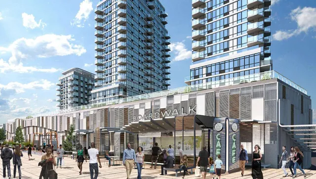 a view of a building with a street