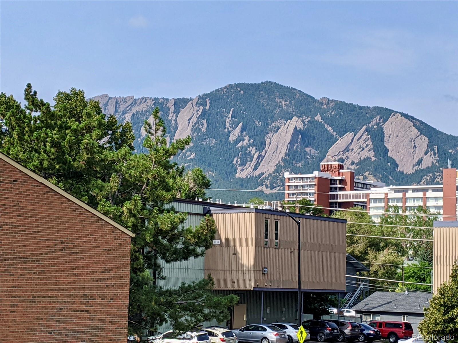 Close-up View of the Flatirons from Window