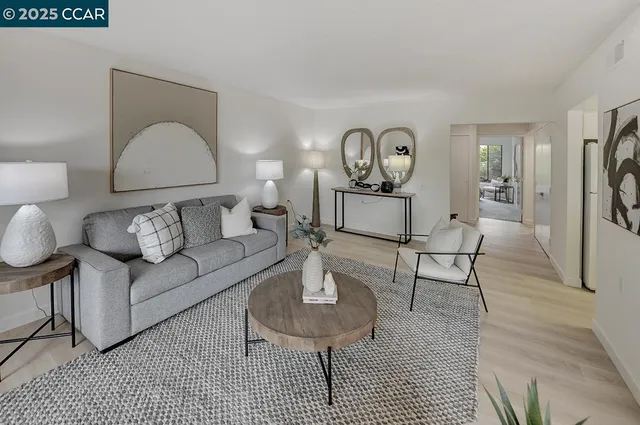 a living room with furniture