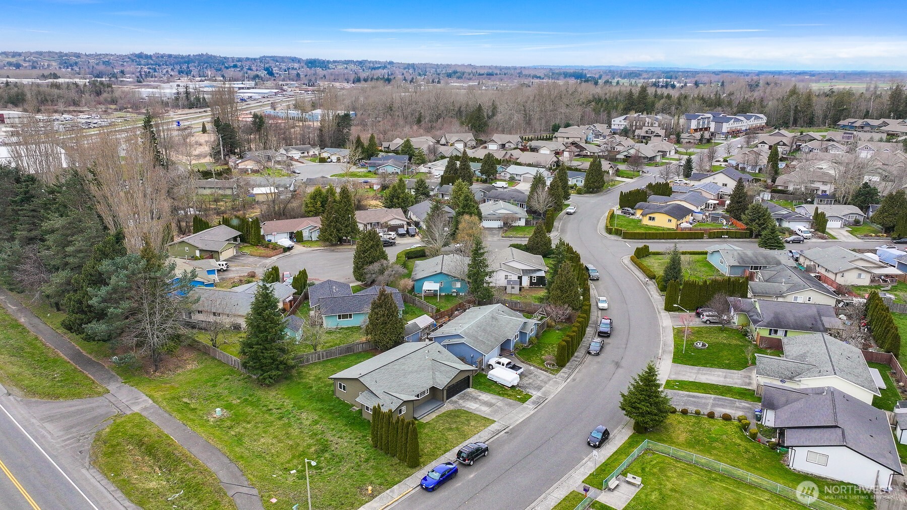 5315 Shields Road Ferndale, WA 98248 - Photo 32 of 36 an aerial view of residential houses with outdoor space