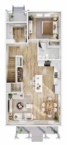 a view of a white house next to a yard