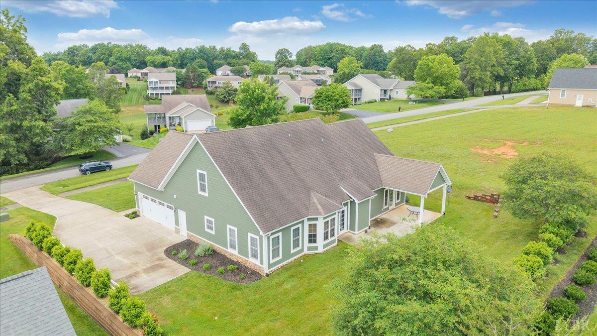1250 Our Cove Road Huddleston, VA 24104 - Photo 57 of 70 an aerial view of a house with swimming pool garden and outdoor seating