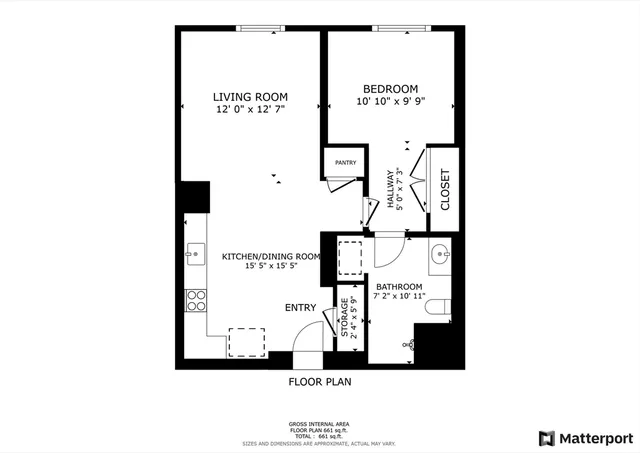 a picture of a bench in front of a door