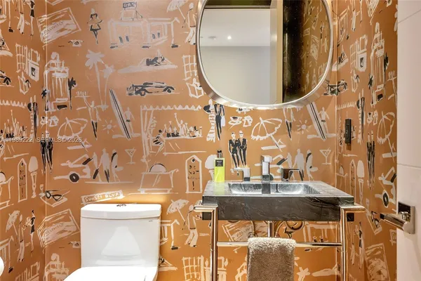 wooden floor with a mirror