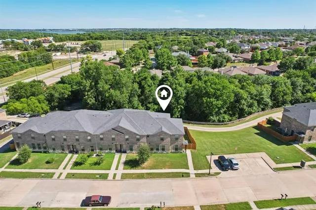 an aerial view of a house