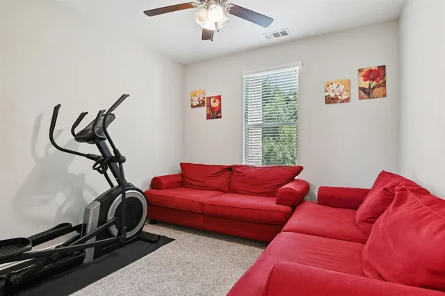 a room with gym equipment
