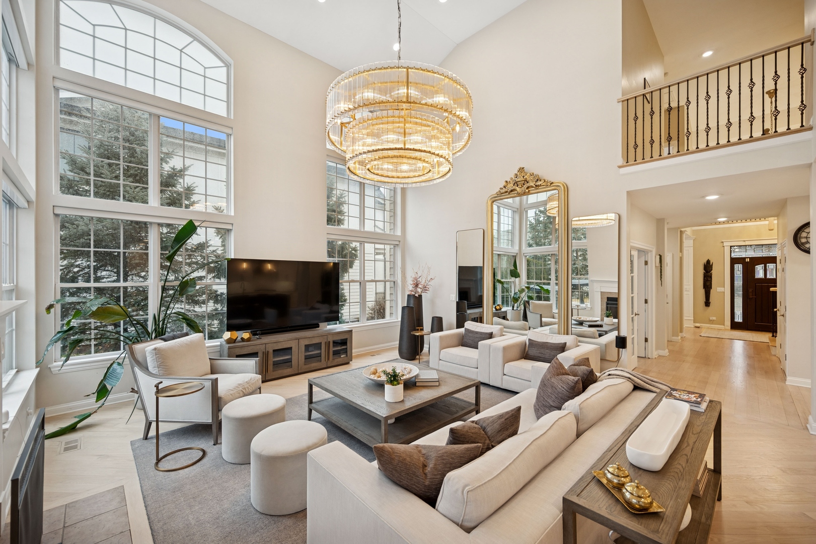 1725 Annapolis Drive Glenview, IL 60026 - Photo 12 of 38 a living room with furniture a fireplace and a flat screen tv