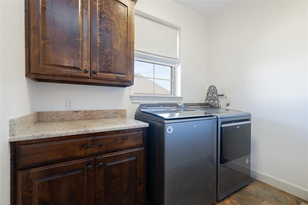 266 Weatherby Street Tuscola, TX 79562 - Photo 18 of 29 Laundry room featuring cabinet space and separate washer and dryer