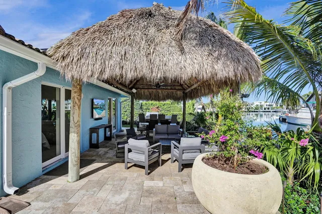 a view of an outdoor space with furniture