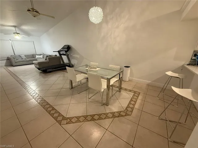 a living room with a table