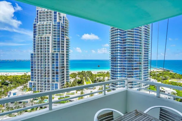 a view of a city and ocean view