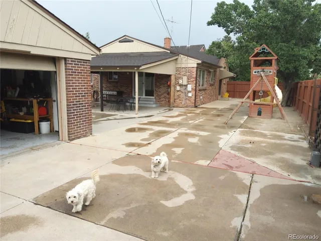 a view of a house with a patio