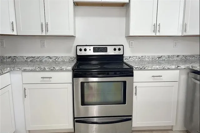 a stove top oven sitting inside of a kitchen