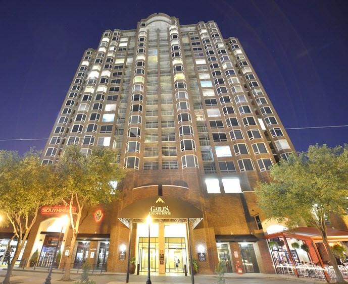 a view of a large multi story building