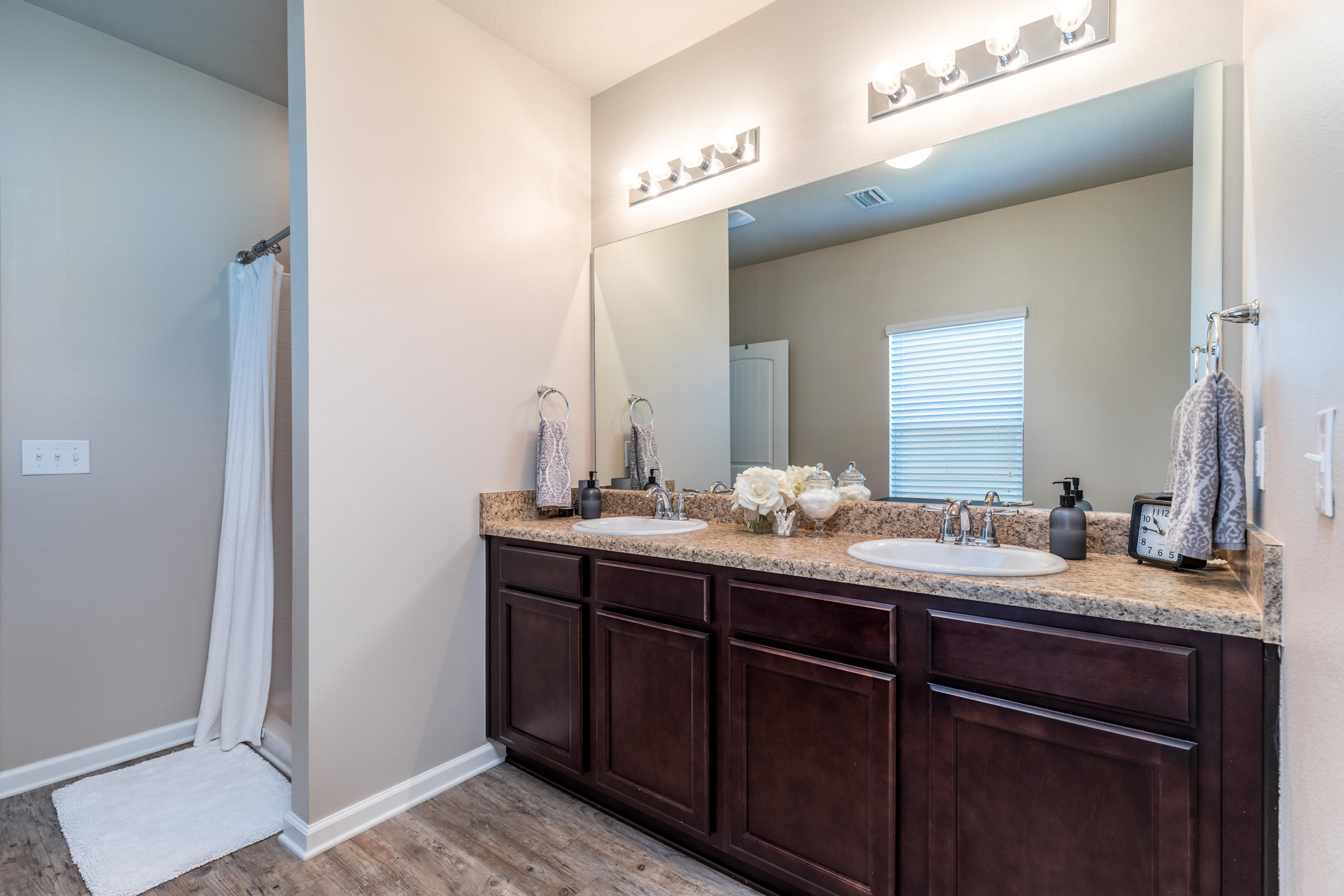 321 Fanny Ann Way Freeport, FL 32439 - Photo 12 of 38 a bathroom with a double vanity sink and a mirror